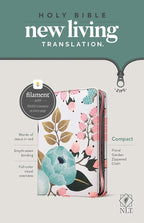 NLT Compact Zipper Bible, Filament Enabled (Cloth, Floral Garden, Red Letter) cover image