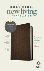 NLT Premium Value Thinline Bible, Filament Enabled (LeatherLike, Dark Brown Cross) cover image