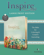 Inspire Bible Large Print Nlt, Filament Enabled (Leatherlike, Floral Fields with Gold) cover image