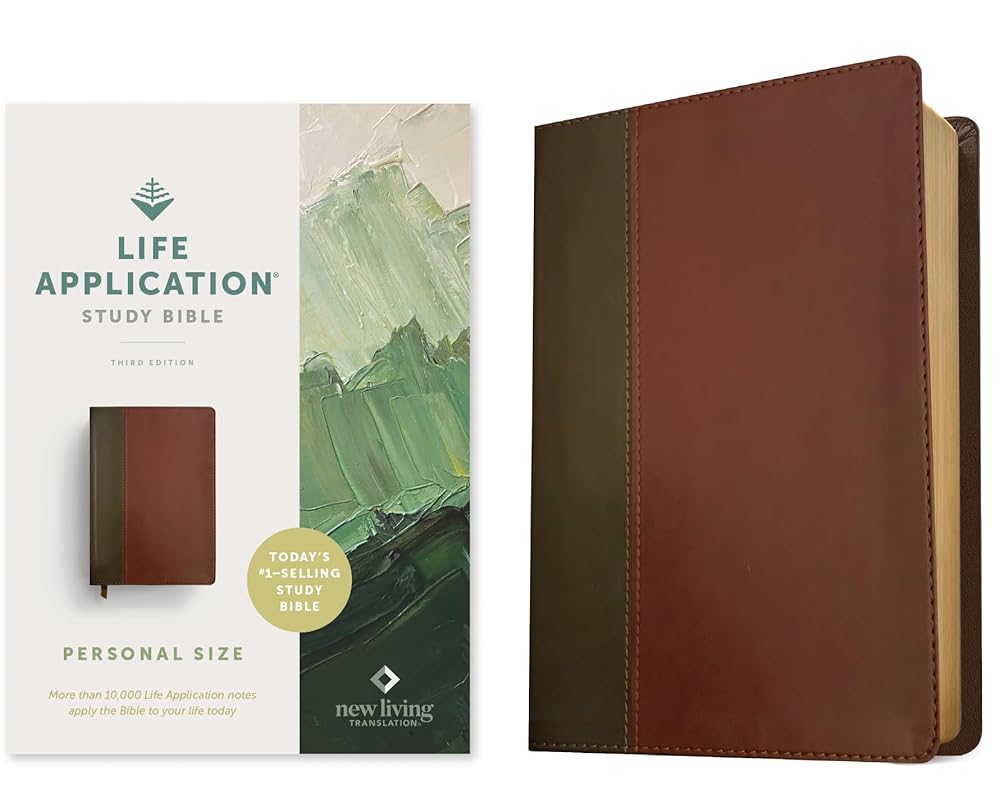 NLT Life Application Study Bible, Third Edition, Personal Size (LeatherLike, Brown/Mahogany, Red Letter) cover image