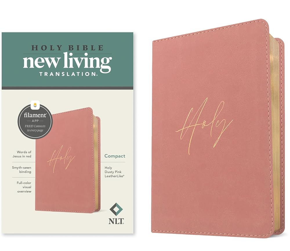 NLT Compact Bible, Filament Enabled (LeatherLike, Holy Dusty Pink, Red Letter) cover image