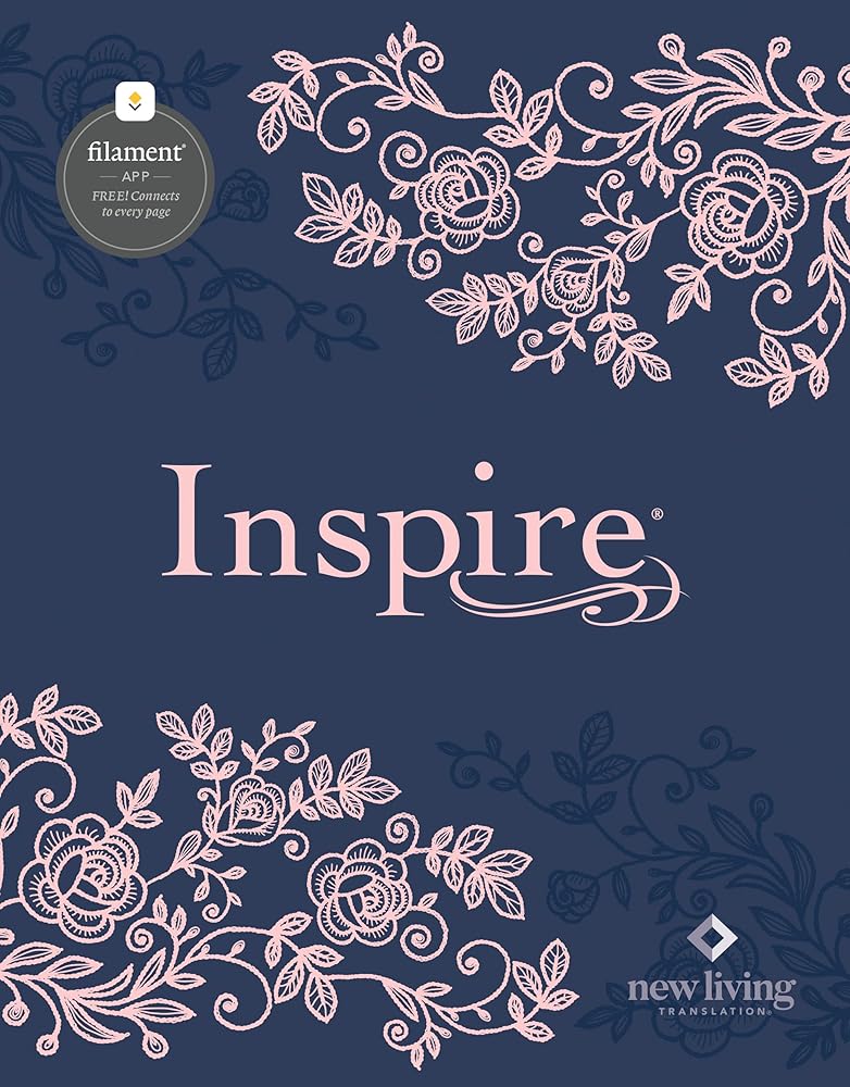 Inspire Bible NLT, Filament Enabled (Hardcover LeatherLike, Navy) cover image