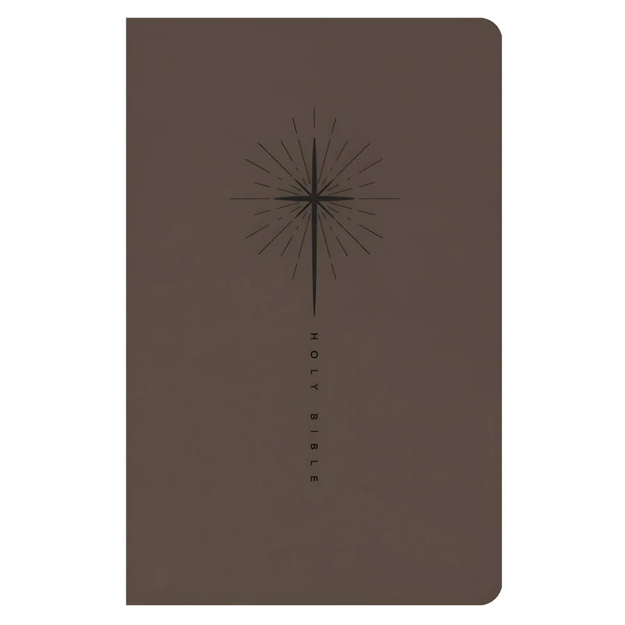 NLT Star Cross Taupe Imitation Leather Premium Gift Bible