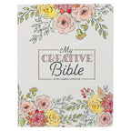 KJV Holy Bible, My Creative Bible, Faux Leather Flexible Cover Ribbon Marker, King James Version, White Floral (KJV Creative Editions) cover image