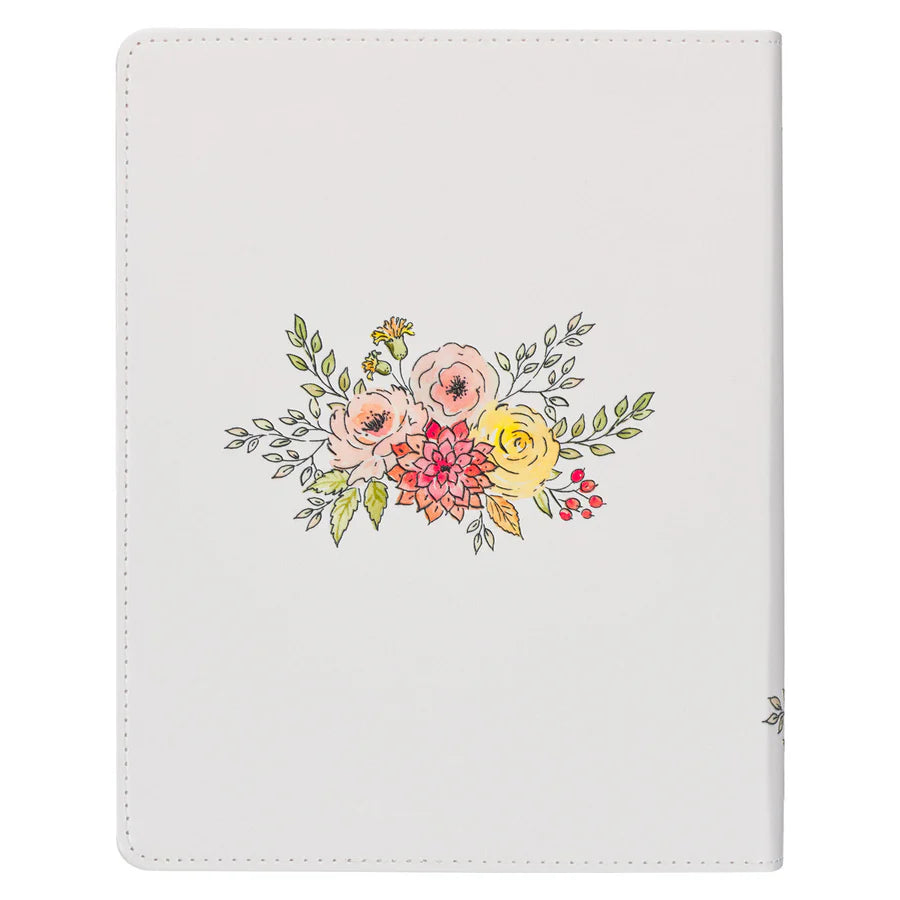 KJV White Floral Faux Leather Flexcover My Creative Bible