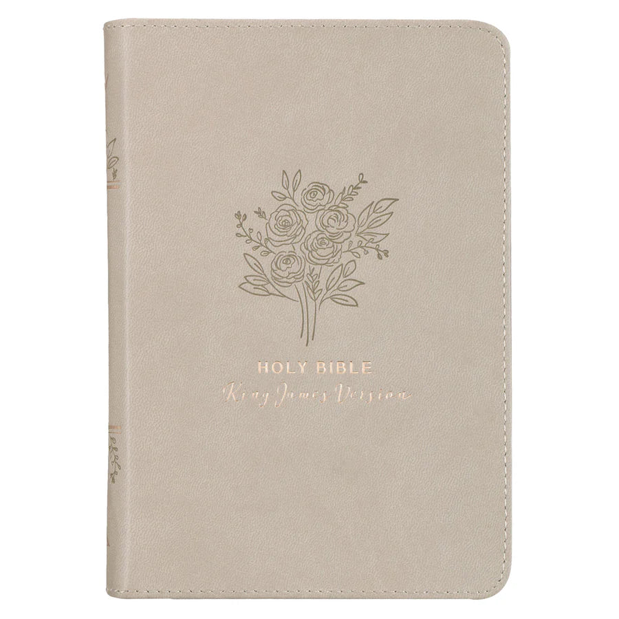 KJV Taupe Faux Leather Compact Bible