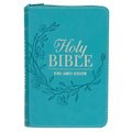 KJV Teal Faux Leather Mini Pocket Bible with Zip