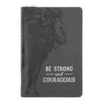 Be Strong and Courageous - Faux Leather Journal with Zipped Closure