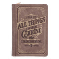 I Can Do All Things Through Christ Who Strengthens Me - Faux Leather Journal with Zipped Closure