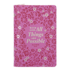 With God All Things Are Possible - Faux Leather Journal with Zipped Closure