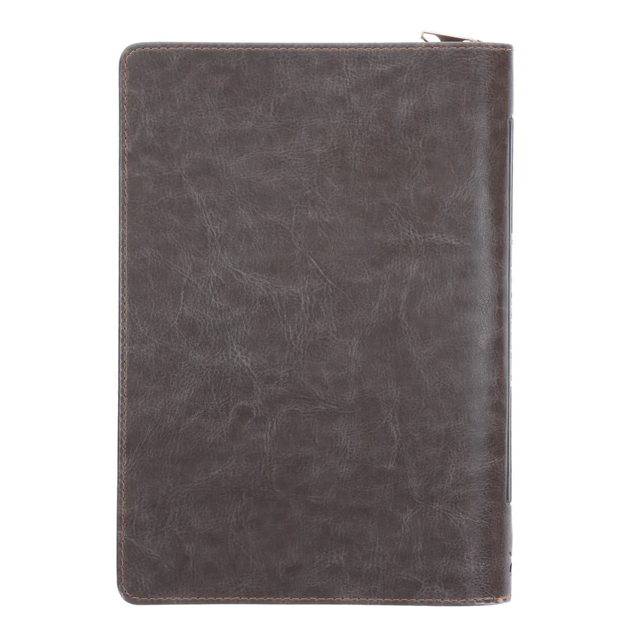 The Lord Is My Strength and Shield - Faux Leather Journal with Zipped Closure