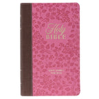 KJV Saddle Tan And Pink Faux Leather Giant Print Bible