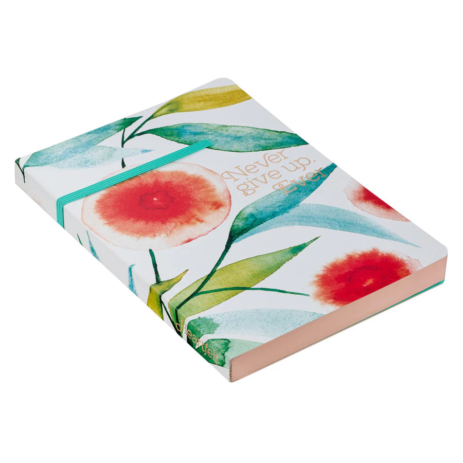 Never Give Up. Ever - Paperback Journal with Elastic Closure