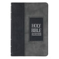 KJV Black and Grey Faux Leather Compact Bible