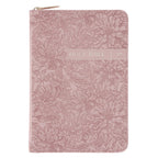KJV Dusty Pink Faux Leather Compact Bible with Zip