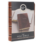 KJV Two-Tone Brown Faux Leather Compact Large Print Bible