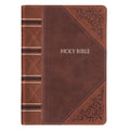 KJV Two-Tone Brown Faux Leather Compact Large Print Bible