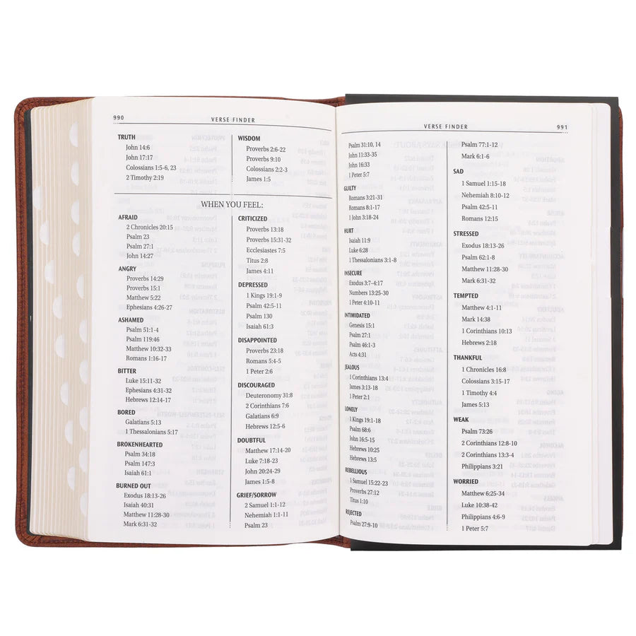 KJV Brown Genuine Leather Flexcover Deluxe Gift Bible Indexe