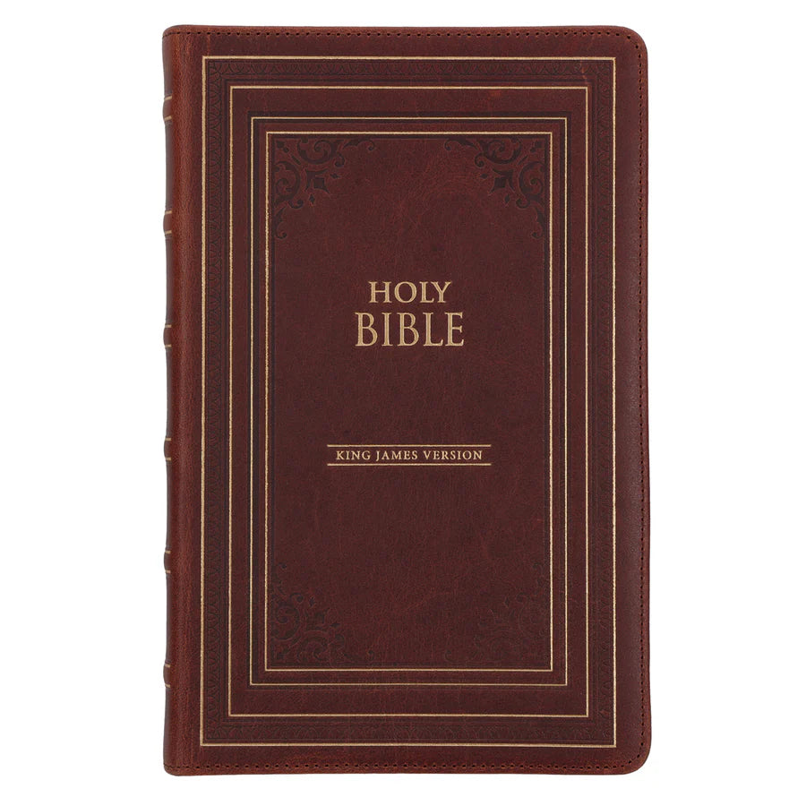 KJV Brown Genuine Leather Flexcover Deluxe Gift Bible Indexe